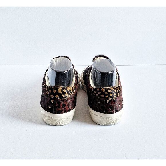 MADEWELL Sidewalk Low Top Sneakers Painted Leopard Calf Hair Sz 7.5 Brown - Picture 9 of 13